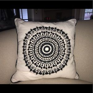 Black/White Patterned Pillow 16” x 16”
